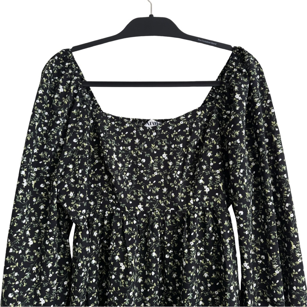 ARULA Black Floral Smocked Mini Dress - Picture 11 of 12